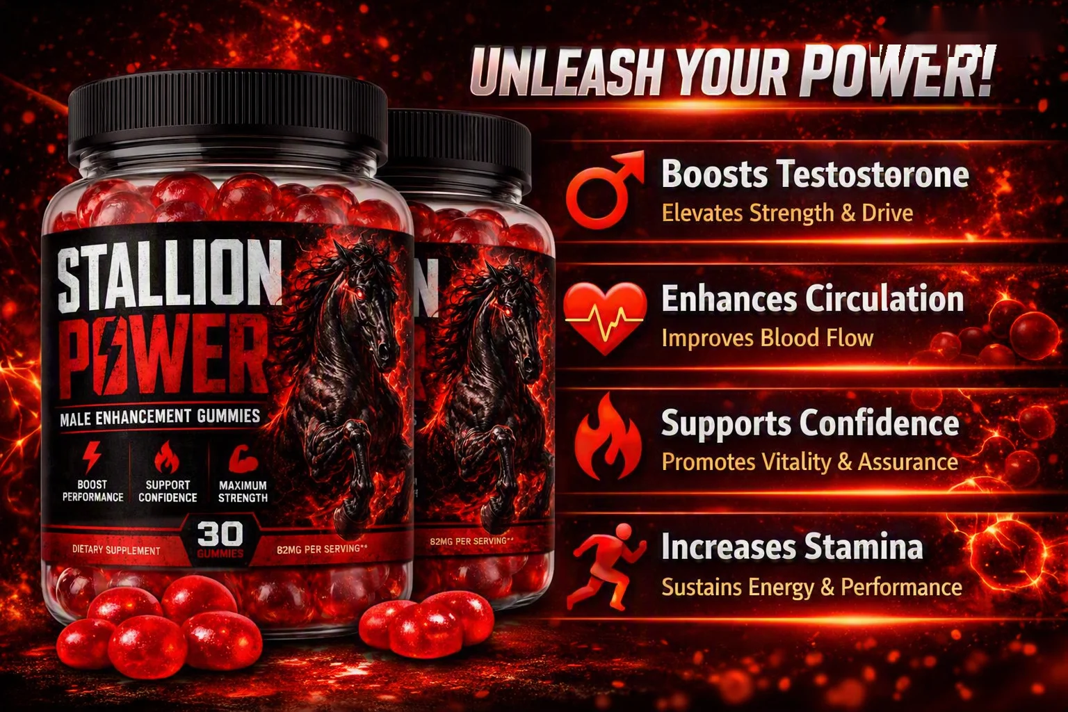 Stallion Power benefits — testosterone support, circulation, confidence and stamina